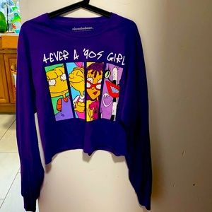 Crop top   Long sleeve.  Cartoons